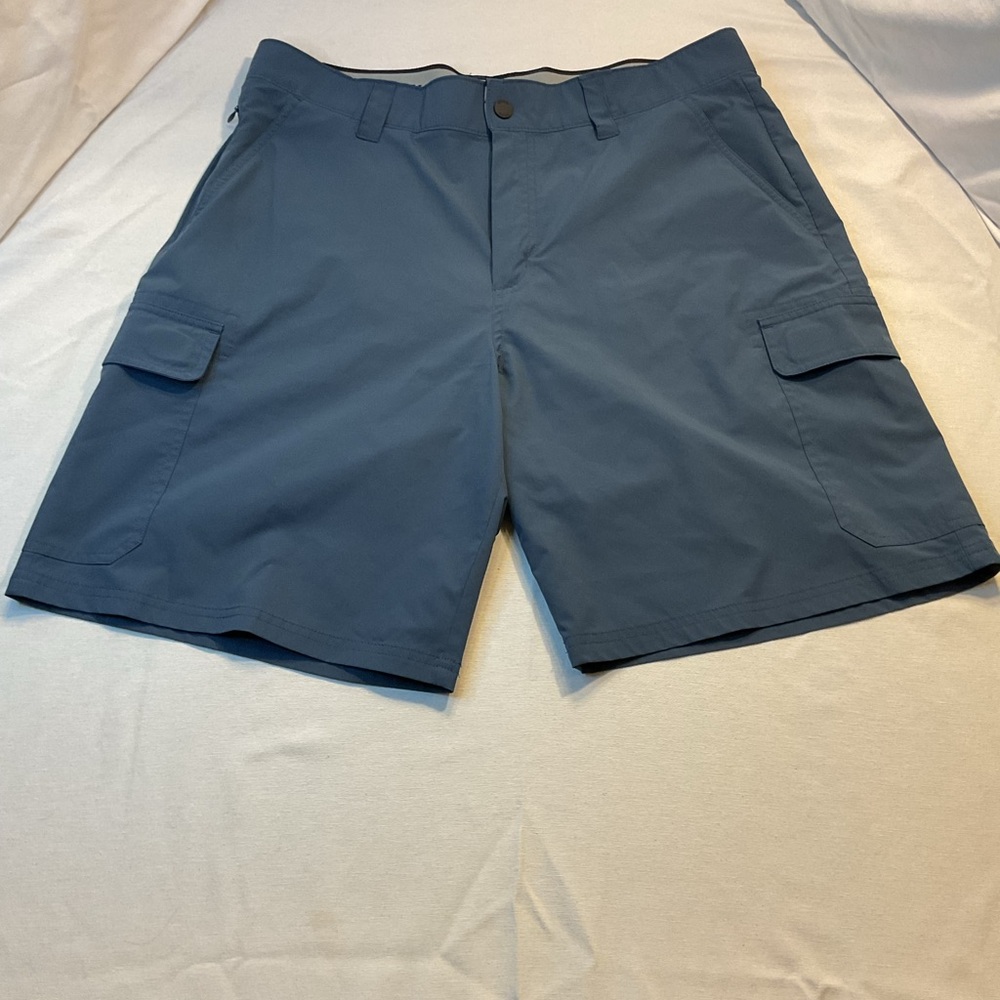 Orvis Men's Navy Flat Cargo Posket Shorts, W36 Performance Stretch Velcro